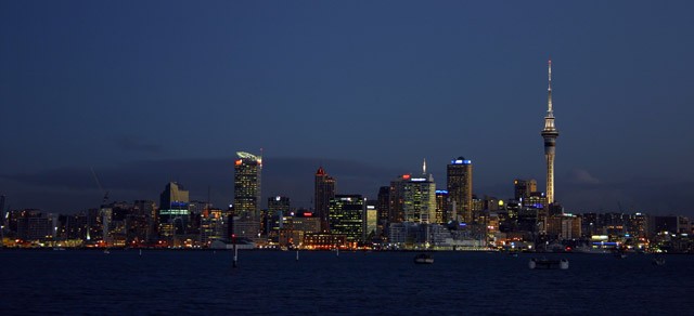 Auckland, New Zealand by night