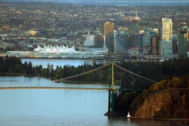 Lionsgate bridge, downtown Vancouver