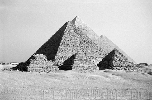 The Pyramids of Giza - Egypt - Black and White