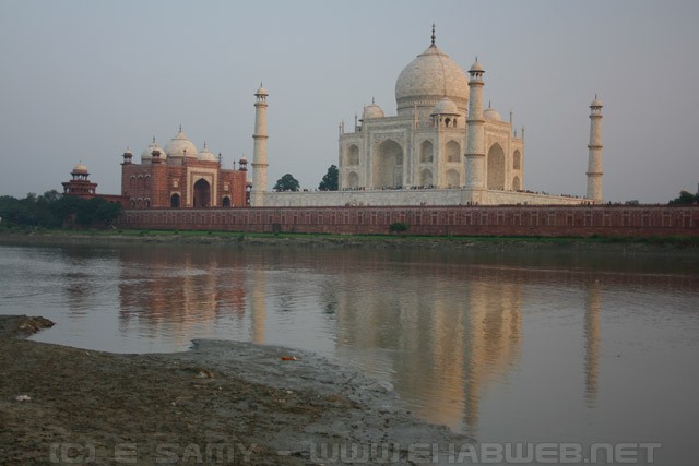 Taj Mahal from the river Yamuna