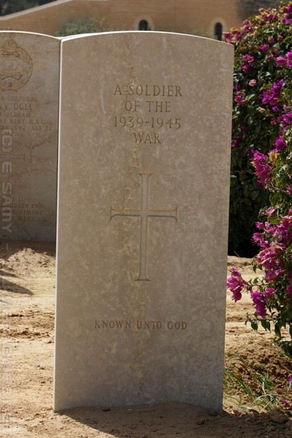 A Soldier of the 1939 to 1945 War Tomb Stone - El Alamein Commonwealth war graves - العلمين