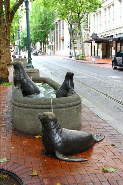Seal statues - Downtown Portland - Oregon