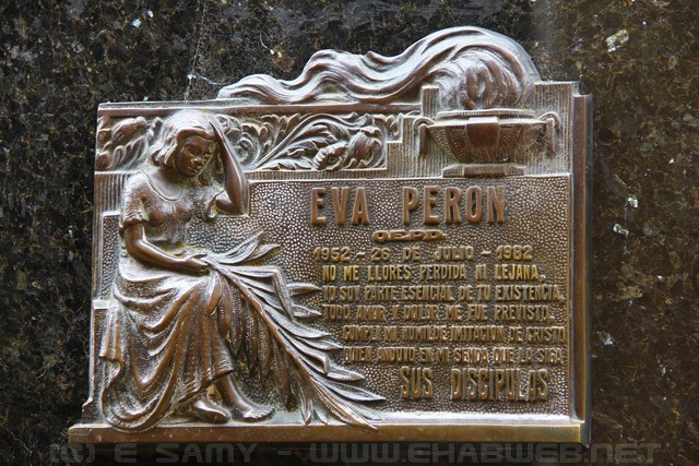 Eva Peron - Cementerio de La Recoleta Cemetery - Buenos Aires